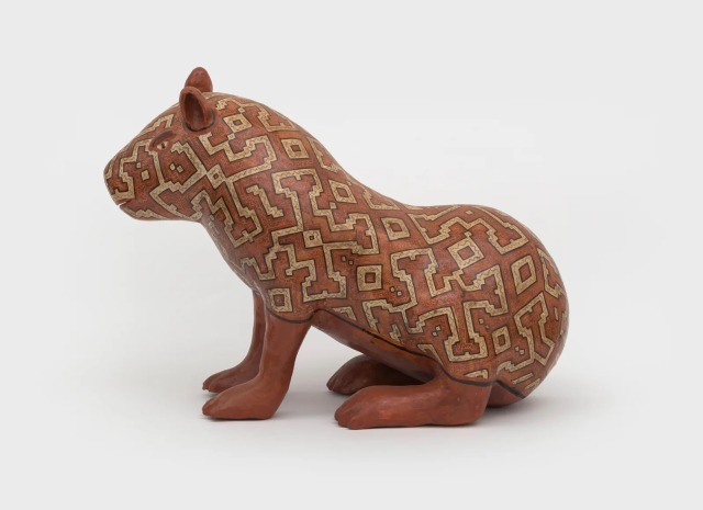 Celia Vasquez Yui (Peruvian, Shipibo-Conibo) - Ronsoco (Capybara) (coil-built pre-fire slip-painted…