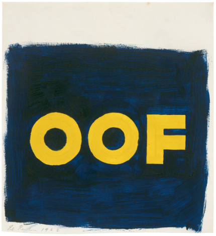 moodoofoo:
Ed RuschaStudy for OOF, 1962oil on paper11 ¾ x 10 ¾...